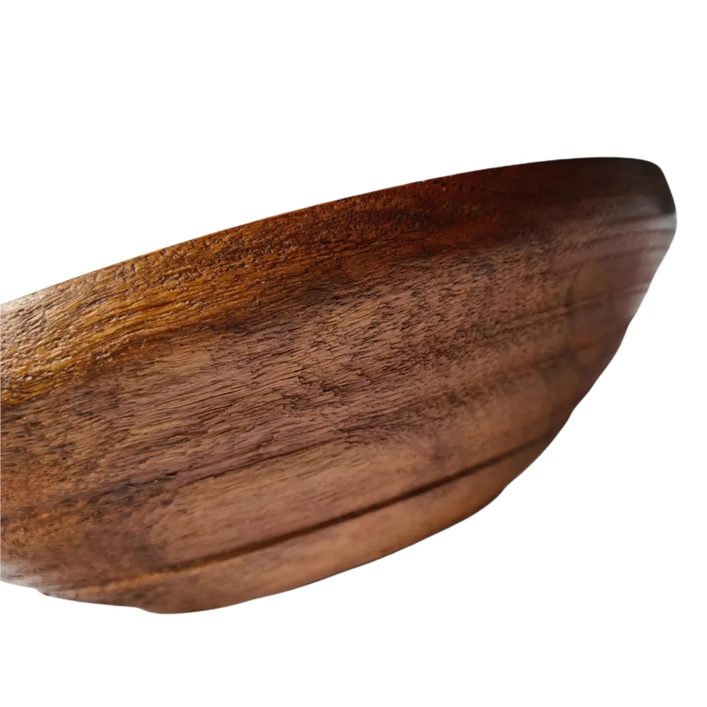 Rustic Solid Timber Wooden Decorative Bowl Dia 26.5cm Height 7.5cm Homewares - Picture 2 of 12